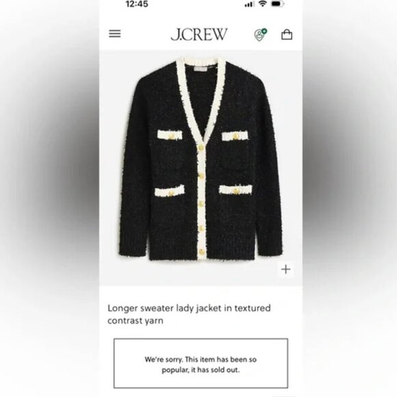 NWOT J. Crew Longer Sweater Lady Jacket in Textured Contrast Yarn Size XS - Picture 9 of 10